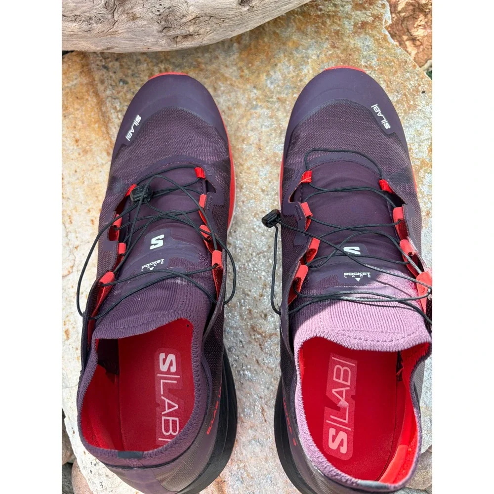 Salomon S/Lab Ultra 3 Maverick Red Trail Running Shoes Mens 12 Womens 13 471888 - Picture 7 of 14